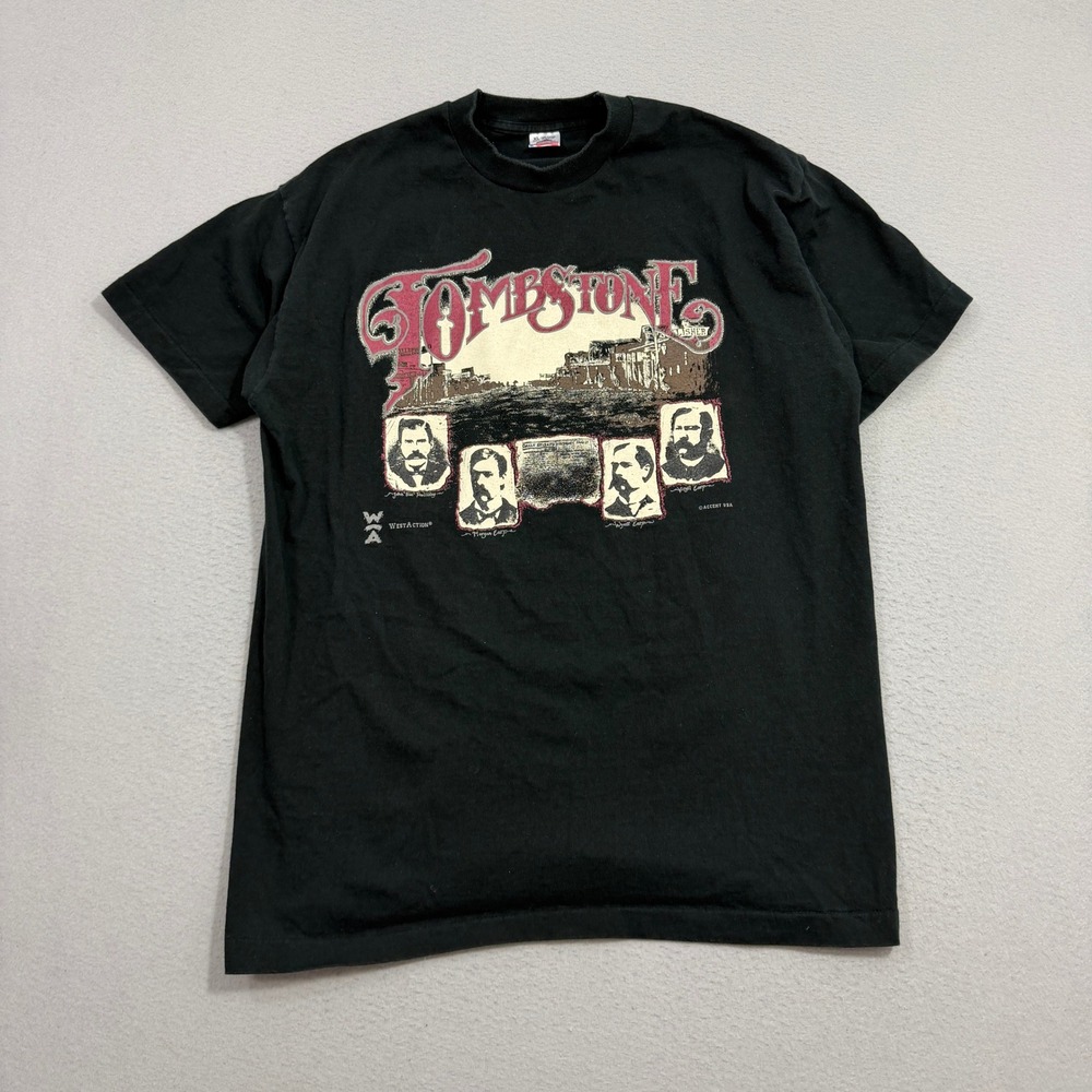 Vtg 90s Tombstone Movie Promo Shirt XL Fruit of the Loom Made in USA Wyatt Earp